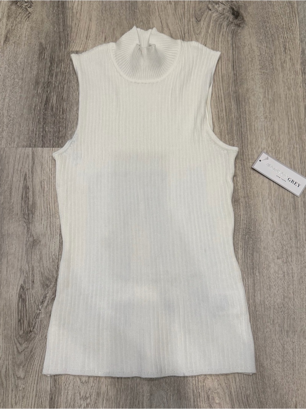 NWT Madison Grey Ribbed Mock Neck Sweater Tank Small